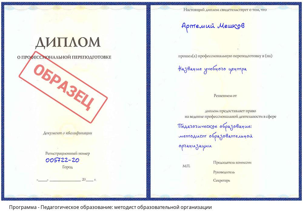 Педагогическое образование: методист образовательной организации Гагарин