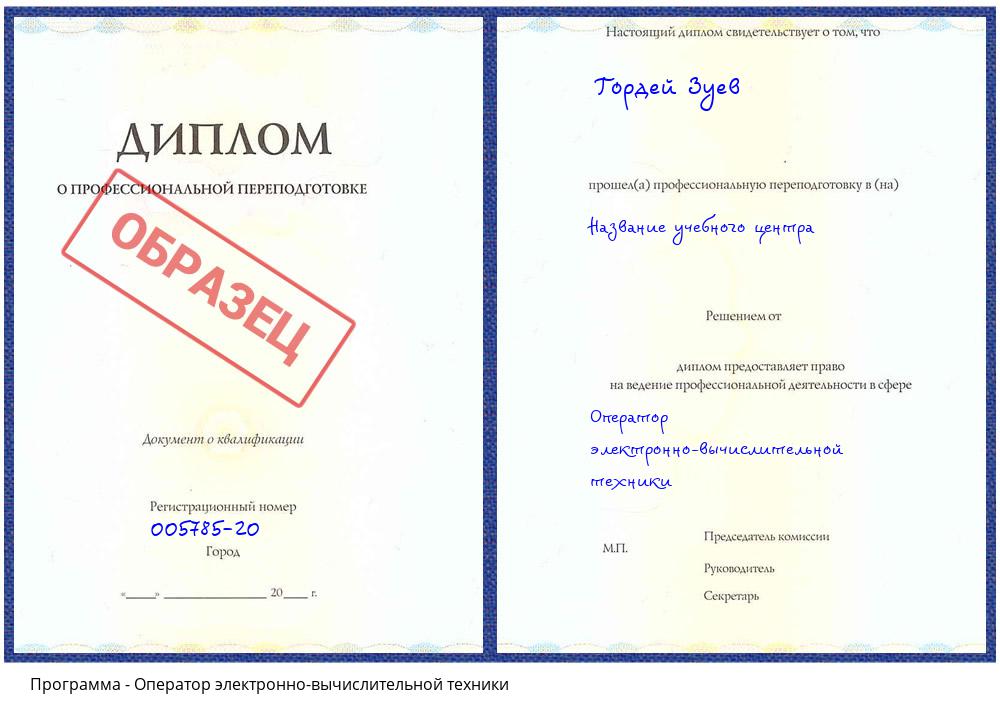 Оператор электронно-вычислительной техники Гагарин