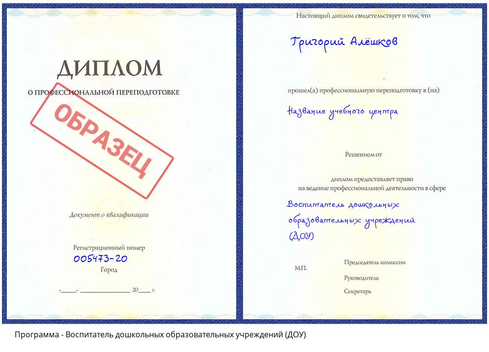 Воспитатель дошкольных образовательных учреждений (ДОУ) Гагарин
