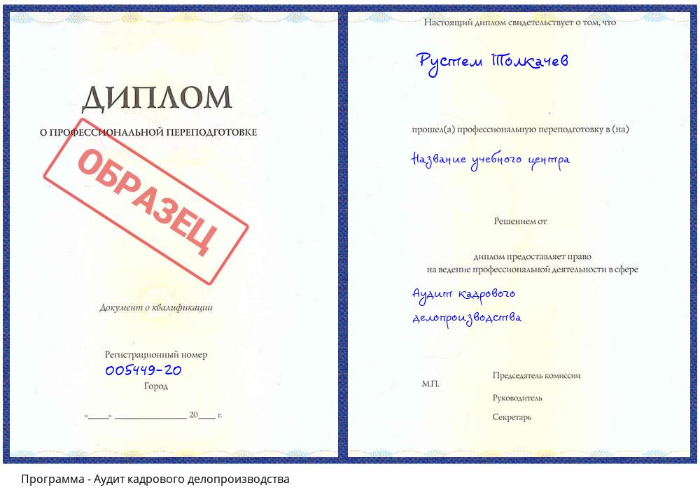 Аудит кадрового делопроизводства Гагарин