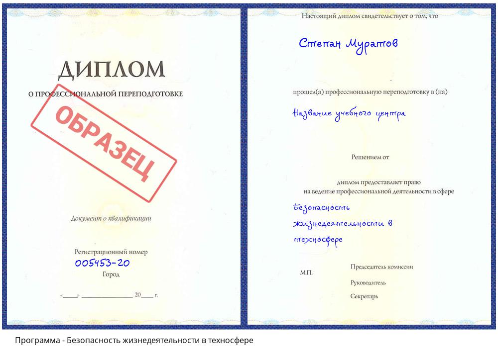 Безопасность жизнедеятельности в техносфере Гагарин