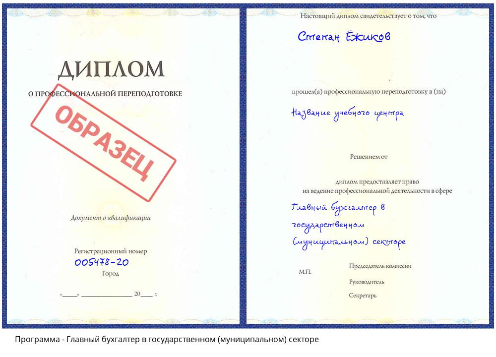 Главный бухгалтер в государственном (муниципальном) секторе Гагарин