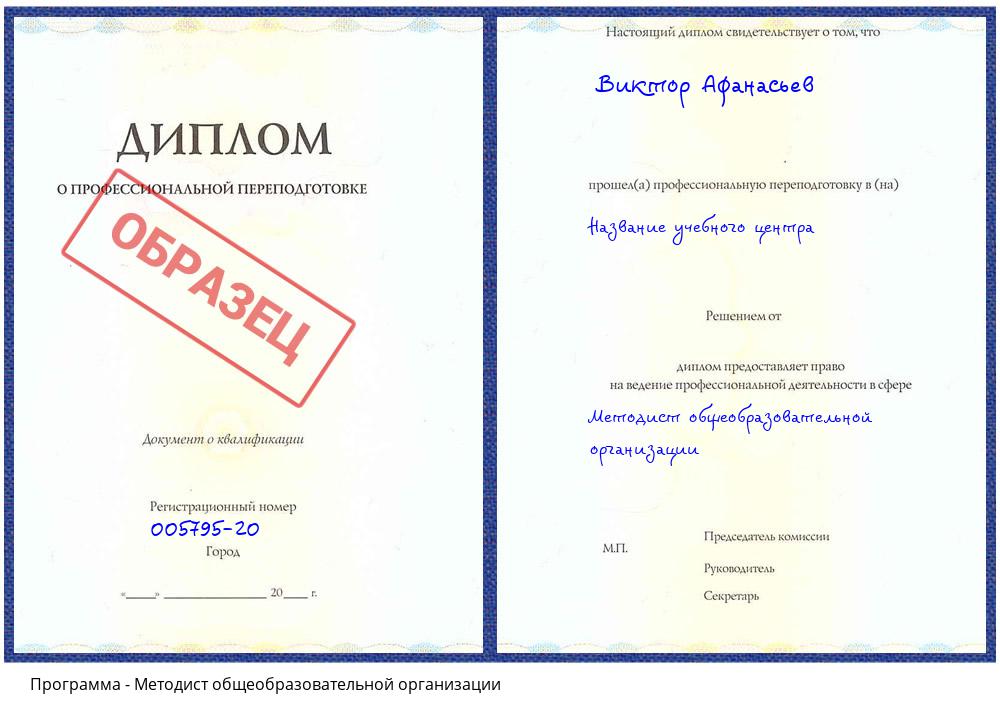 Методист общеобразовательной организации Гагарин
