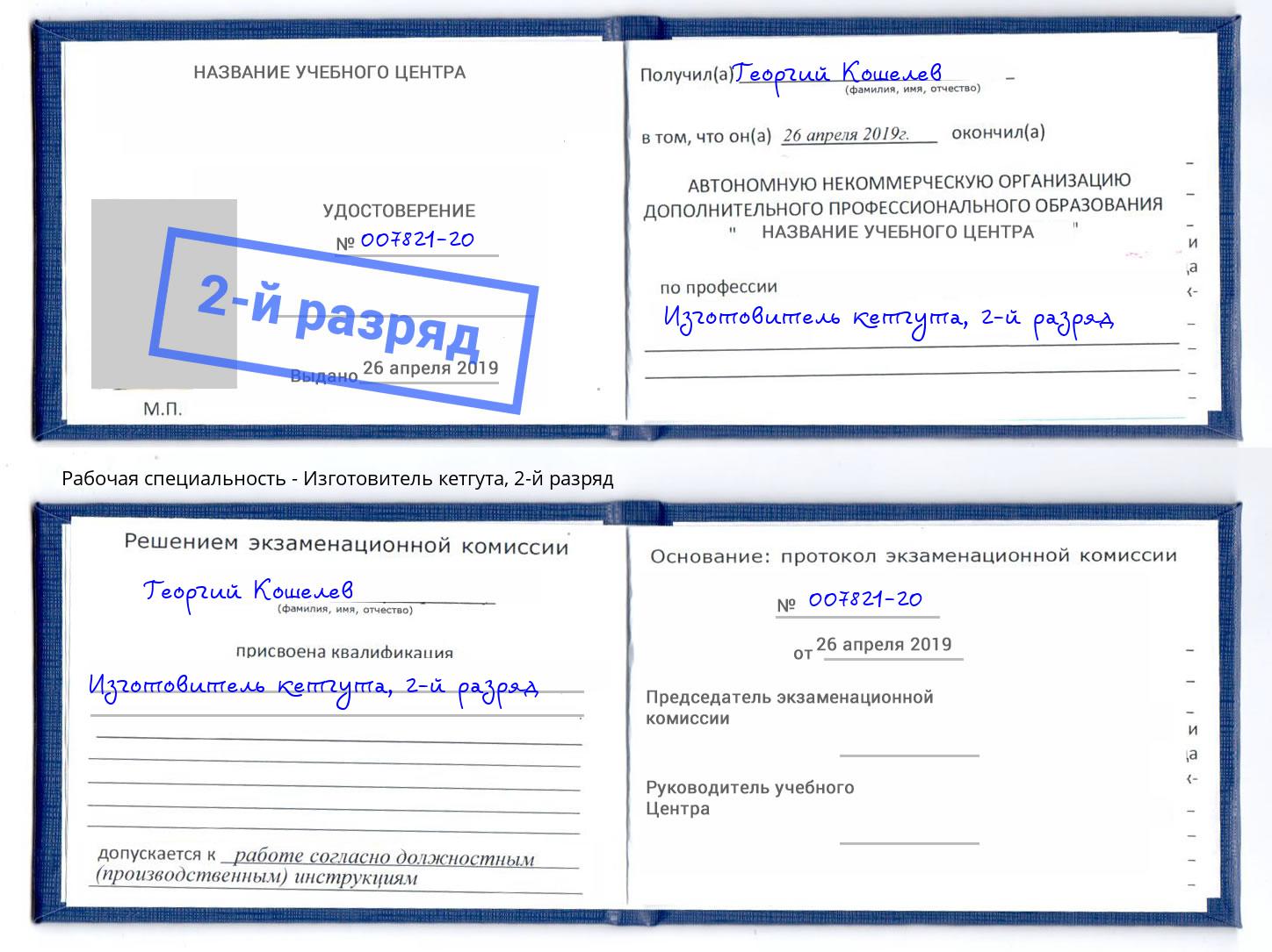 корочка 2-й разряд Изготовитель кетгута Гагарин